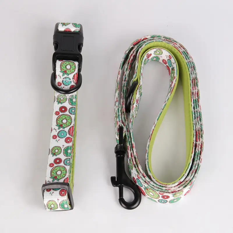 OKEYPETS - OKEYPETS Pet Collar Set Custom Adjustable Metal Buckle Sublimation Pattern Plain Dog Collar And Leash Set Bulk All products 1