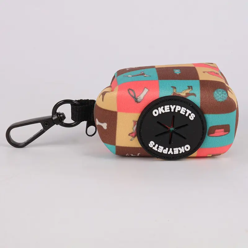 OKEYPETS - OKEYPETS Manufacture Outdoor Walking Cute Pattern Carrier Portable Pet Waste Bag Custom Logo Poop Bag Holder For Dog All products 1