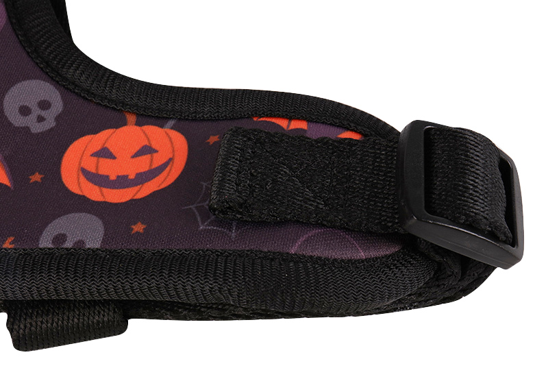 OKEYPETS - Coleira de luxo personalizada com logotipo OKEYPETS, estilo Halloween, faixa refletora, feita em neoprene ecológico e malha, ideal para serviços de animais de estimação. 13
