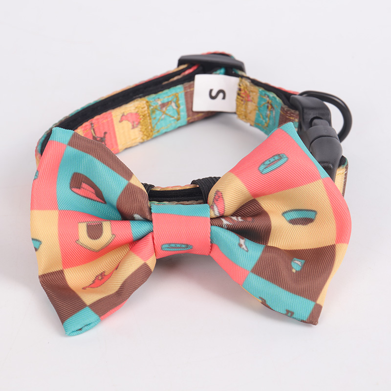 OKEYPETS Professional Designer Logo Customized Sublimation Strong Personalized Pet Collar And Bowtie Pet Collar 8