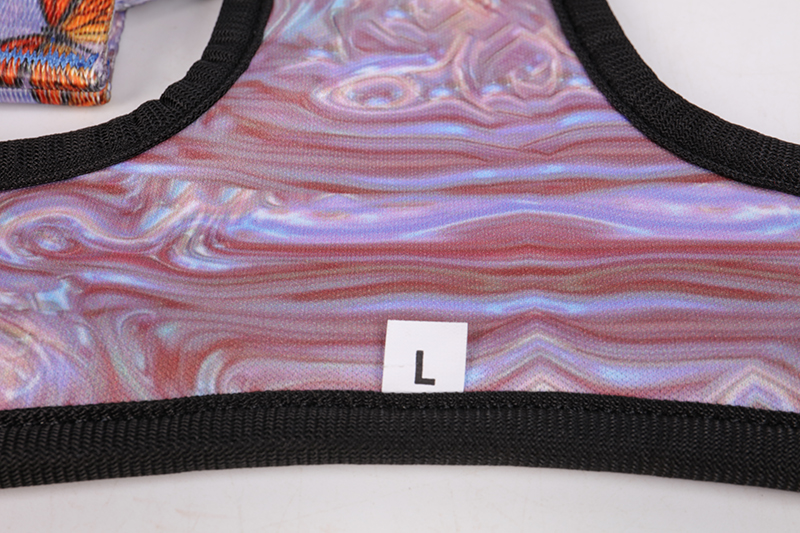 OKEYPETS Custom Pet Collar Sets Printing pattern Quick-Release Buckle Neoprene Mesh Dog Harness 13