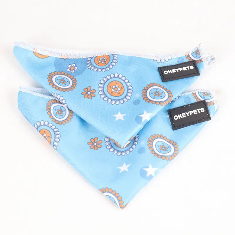 OKEYPETS - OKEYPETS Unique Style Bandanas Scarf Pet Eco-friendly Breathable Pattern Printed Luxury Custom Logo Bandana For Dogs All products 1