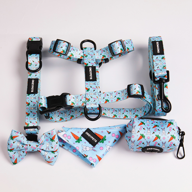 OKEYPETS - Ensemble harnais et laisse pour chien personnalisé en néoprène par sublimation 7