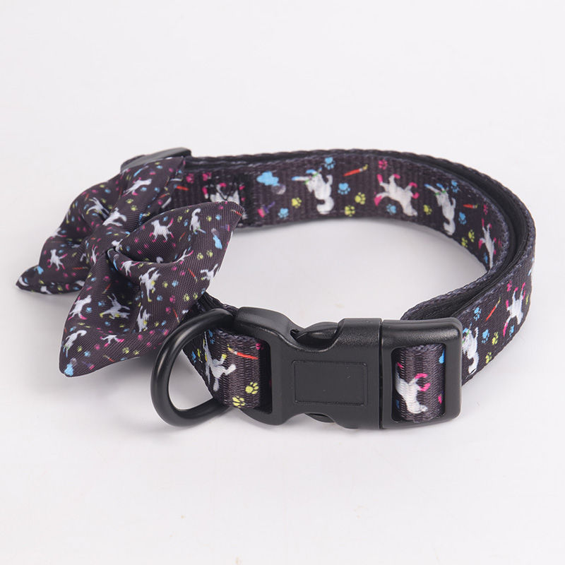 OKEYPETS Engros Luksus Tryk Blomstermønster Sublimering Kæledyrshalsbånd Kæledyr Med Sløjfe Kæledyrshalsbånd 8