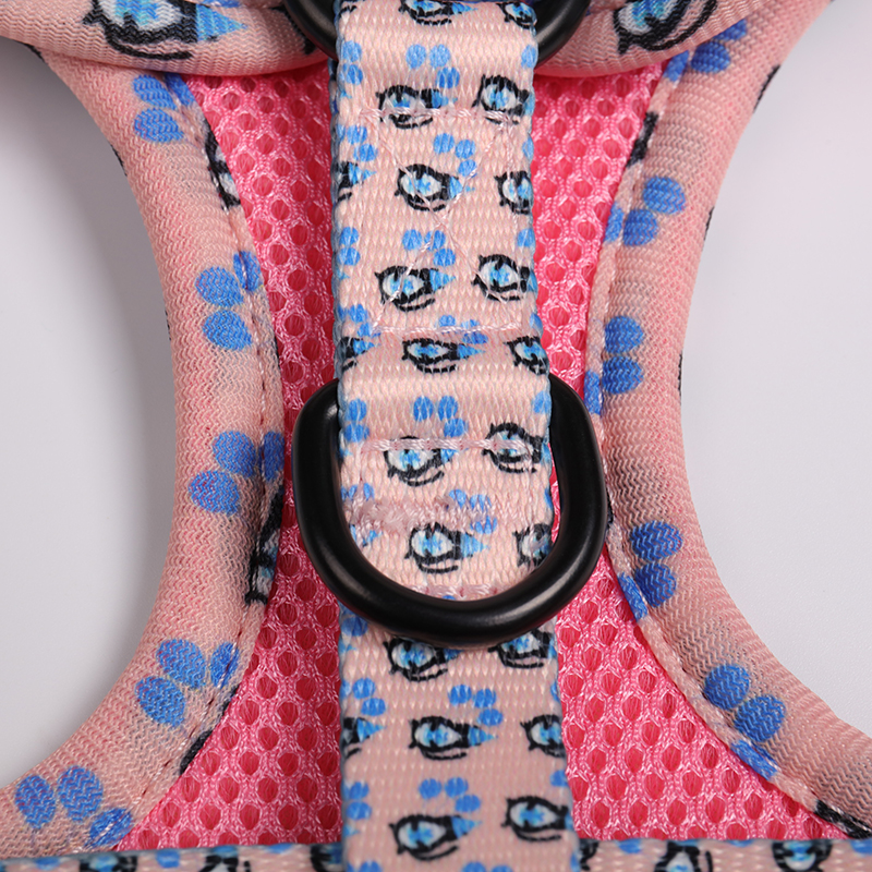 OKEYPETS - OKEYPETS Reversible Pet Dog Harness Matching Dog Collar Leash Bow Tie Adjustable Neoprene Soft Dog Harness Set Pet Collar Leash/Dog Harness Set 17