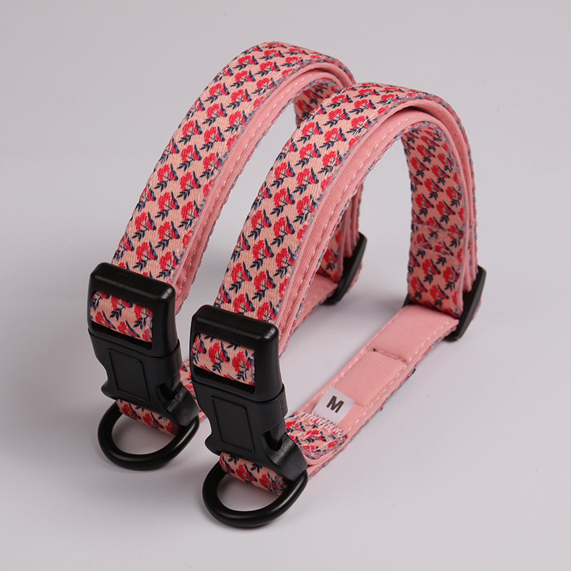 OKEYPETS - OKEYPETS Multifunkčný priedušný postroj s vestou, štýlový kvetinový vzor, ​​jedinečný dizajnérsky obojok a vodítko pre psa, sada obojku a vodítka pre domáce zvieratá 14