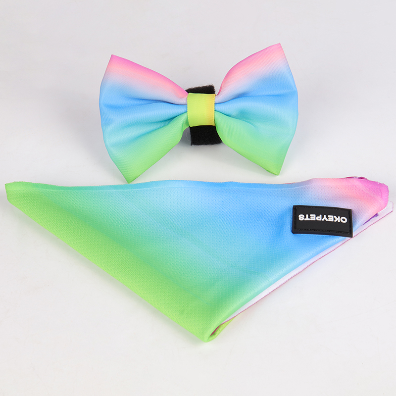 OKEYPETS - 6 darabos egyedi színű luxus hámnyomtatással, lebomló kutyakakizsákokkal, masnis kendővel, nyakörvvel és pórázzal, luxus minden termék 17