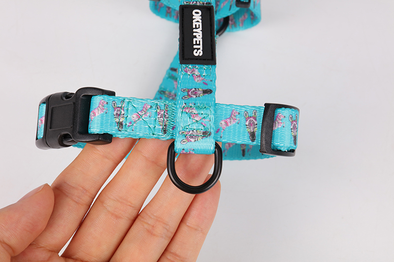 Harnais pour animaux de compagnie OKEYPETS OEM à motif tendance, personnalisé, confortable, à dégagement rapide, doux et mignon 13