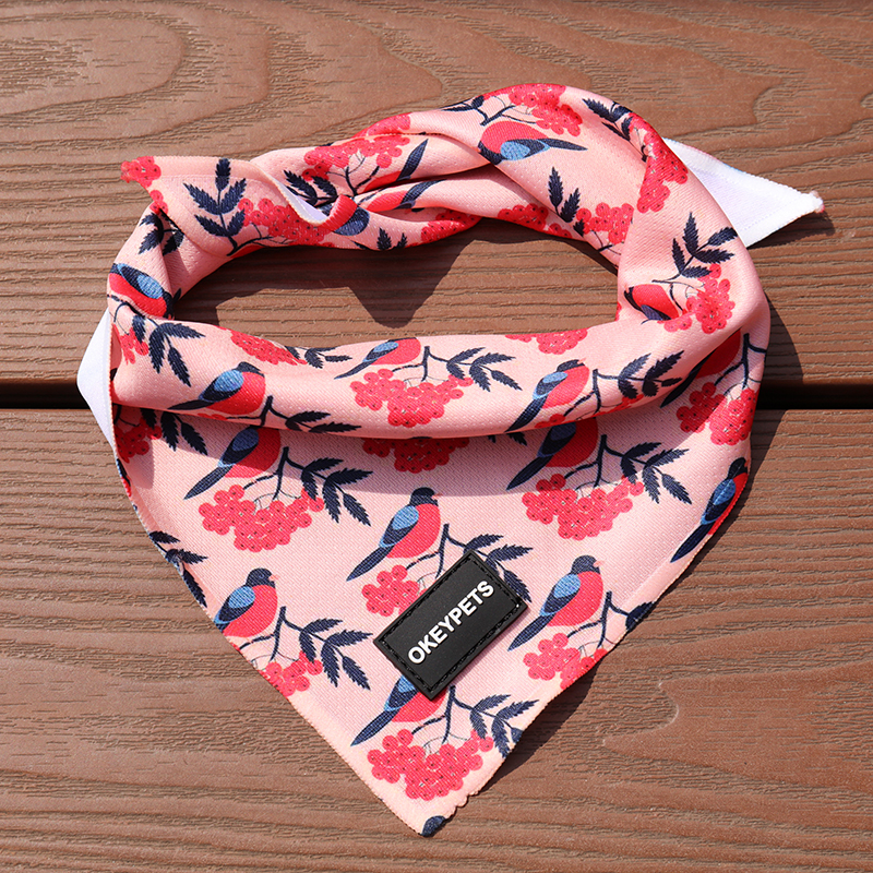 OKEYPETS - OKEYPETS Népszerű, Egyedi Dizájnú, Születésnapi Háromszög alakú Sál, Lélegző Kendő Kutyáknak, Rózsaszín Minden Termék 9