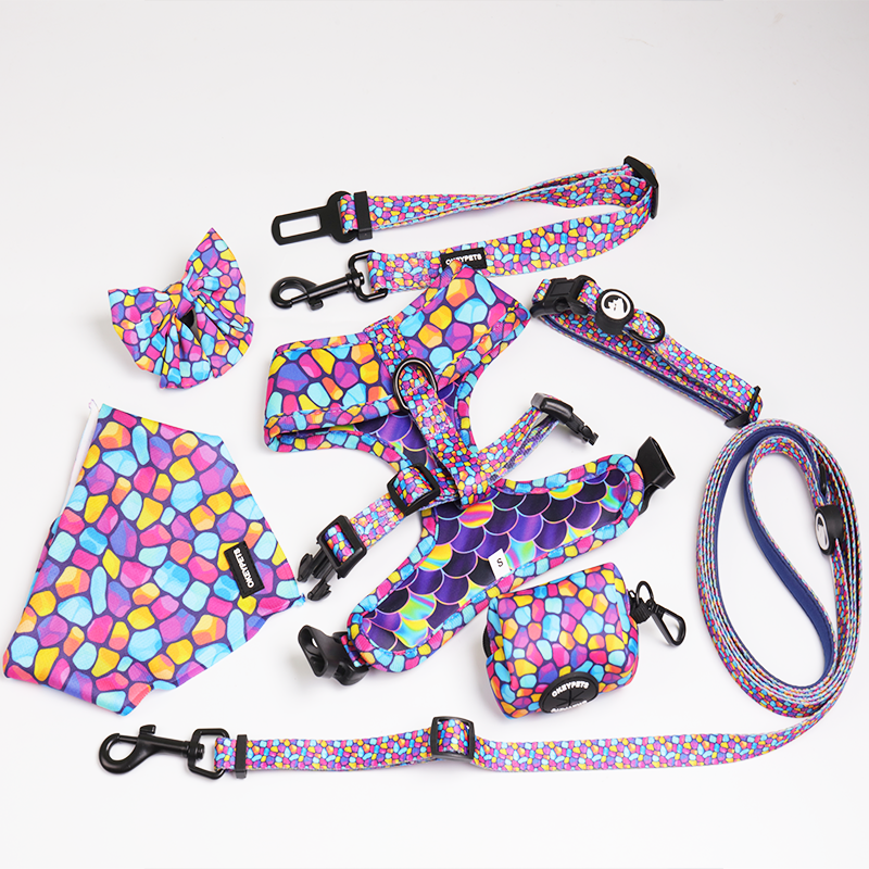 OKEYPETS - OKEYPETS Produttore di imbracature per cani personalizzate di lusso, in neoprene, regolabili e reversibili, set di imbracature per animali domestici 9