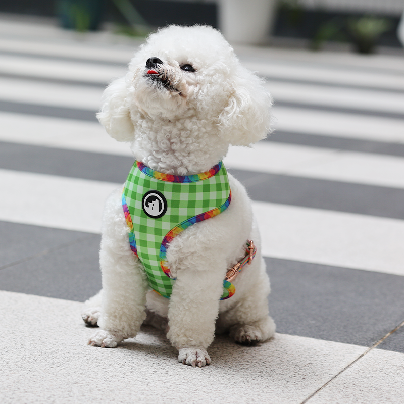 OKEYPETS - OKEYPETS Wholesale Custom Printed Dog Harness Adjustable Soft Bow Tie Leash Reversible Dog Harness Set Pet Harness 9