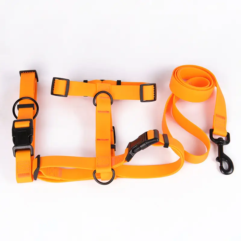 OKEYPETS - OKEYPETS Nouveau modèle de laisse/harnais de luxe pour chien avec collier et laisse en PVC souple renforcé. 1