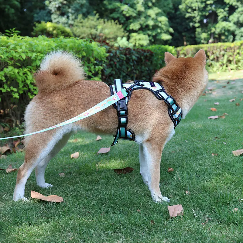 OKEYPETS - Militær Taktisk Stor Hundebrystsele Arbejdssikkerhedsvest Kraftig Justerbar Hundesele, Der Lyser I Mørke, Kæledyrssele1 1