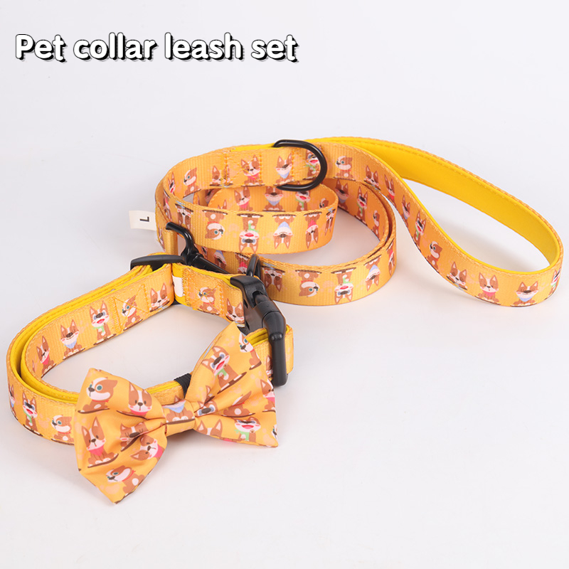 OKEYPETS - OKEYPETS Špeciálne pohodlné vodítko pre psov s pevným polyesterovým príveskom, luxusný obojok s prackou, sada vodítka/postroja pre psov 9