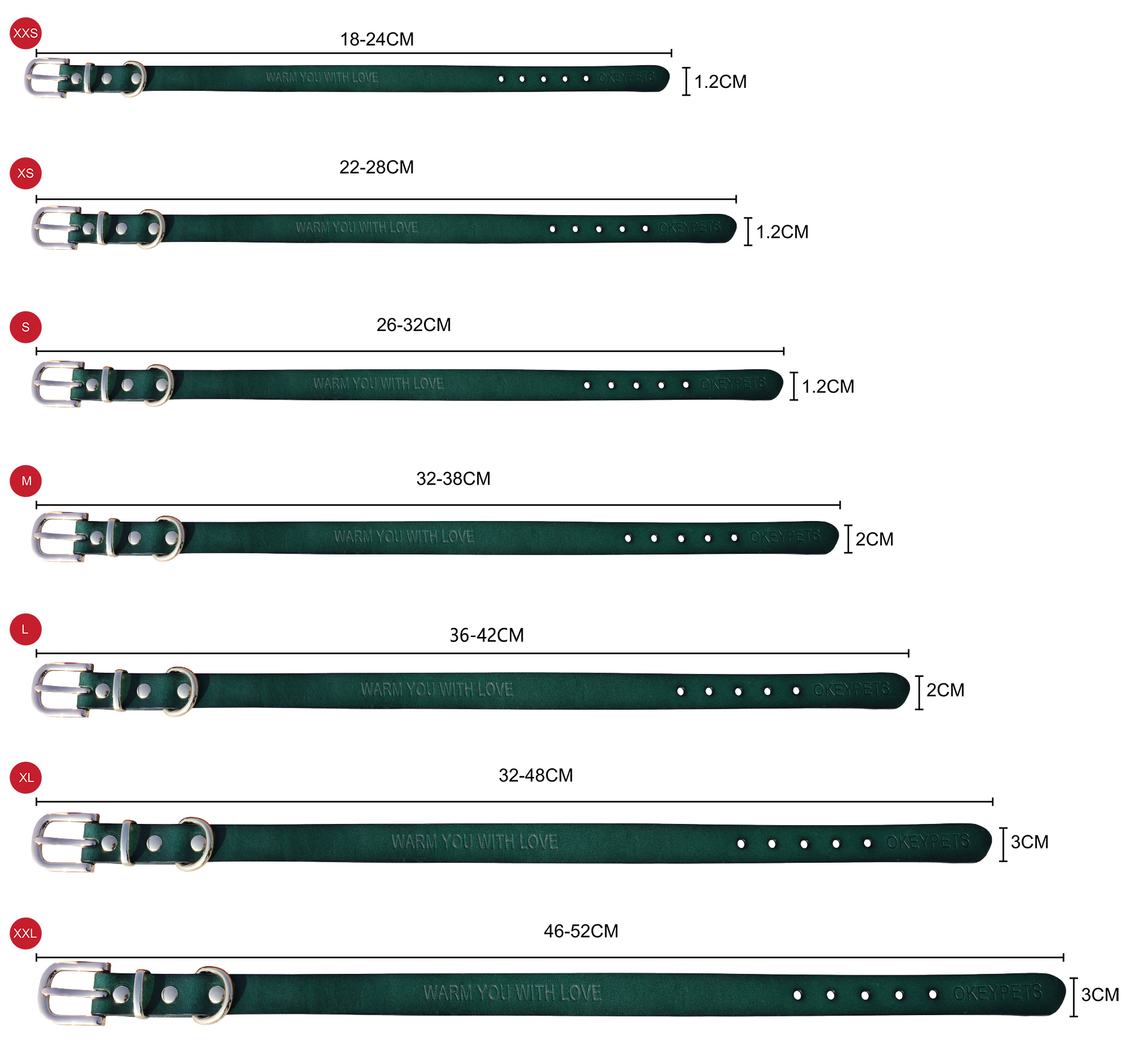 OKEYPETS - OKEYPETS Luxury Embossed Logo Pet Collar Durable Leather Handmade Vintage Eco Friendly Comfort Dog Collar Leather Dog Collar 13