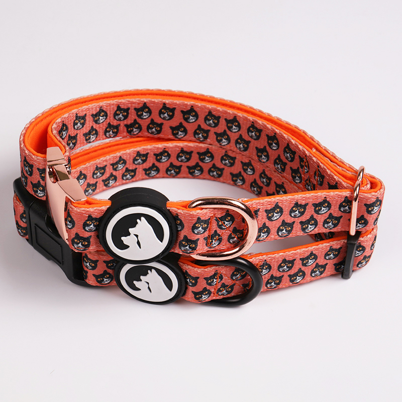 OKEYPETS - Producător OKEYPETS, cataramă metalică imprimată cu logo personalizat, model de design din neopren, zgardă pentru câini, zgardă pentru animale de companie 10