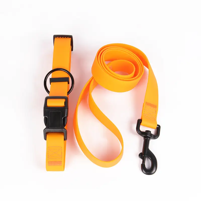 OKEYPETS - OKEYPETS Miljövänligt Personligt Mjukt Professionellt Spänne Gummi PVC Lyxigt Koppel Webbing Hundhalsband Husdjurshalsband Koppel/Hundsele Set 1