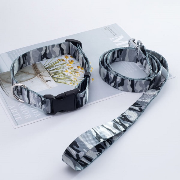 OKEYPETS - OKEYPETS Partihandel Hållbart Justerbart Lyxigt Utomhussporter Sublimeringsmönster Hundhalsband Och Koppel Set Husdjurshalsband Kopple/Hundsele Set 14