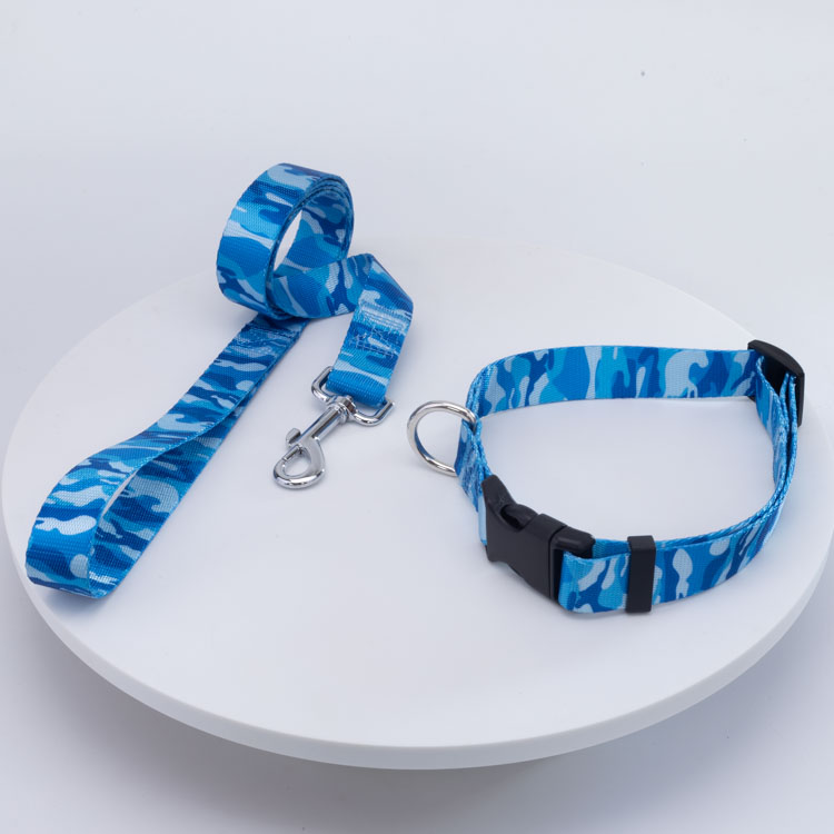 OKEYPETS - OKEYPETS Partihandel Hållbart Justerbart Lyxigt Utomhussporter Sublimeringsmönster Hundhalsband Och Koppel Set Husdjurshalsband Kopple/Hundsele Set 16
