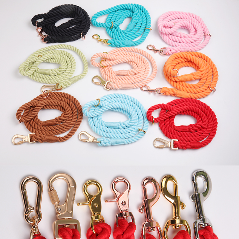 OKEYPETS Producent smyczy dla psów Zrównoważona, wielokolorowa, metalowa klamra, smycze bawełniane LED do treningu psów, smycz dla zwierząt 22