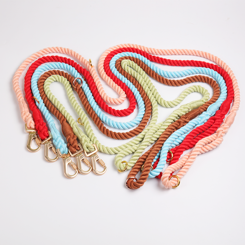 OKEYPETS - OKEYPETS Vente en gros de laisses de luxe colorées tie-dye ombrées pour animaux de compagnie, résistantes et de luxe, avec logo personnalisé, en coton robuste pour l'escalade et les chiens. Meilleures ventes. 9