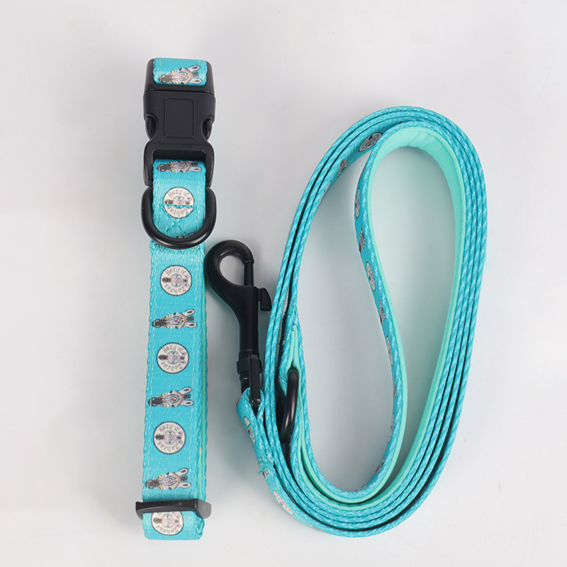 OKEYPETS - OKEYPETS Дизайнерски, моден, сладък, тежък, сублимационен, с уникален, луксозен, подплатен комплект каишка и нашийник за кучета, каишка/нашийник за домашни любимци 9