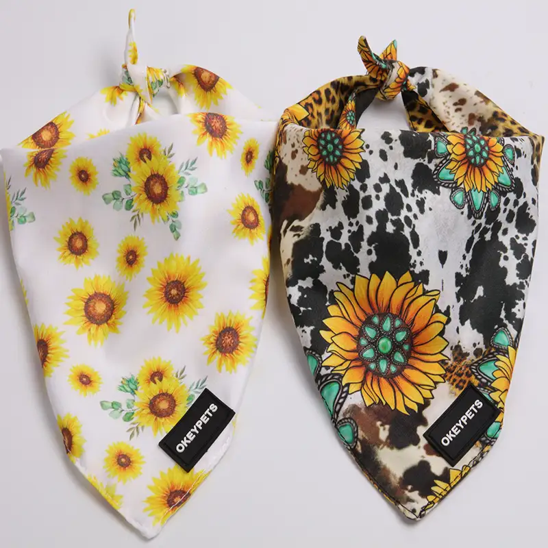 OKEYPETS - Bandanas Cadáis Bog In-nite Dúbailte Sraitheanna Scairf Priontáilte Saincheaptha do Mhadraí Bandana Peataí 1