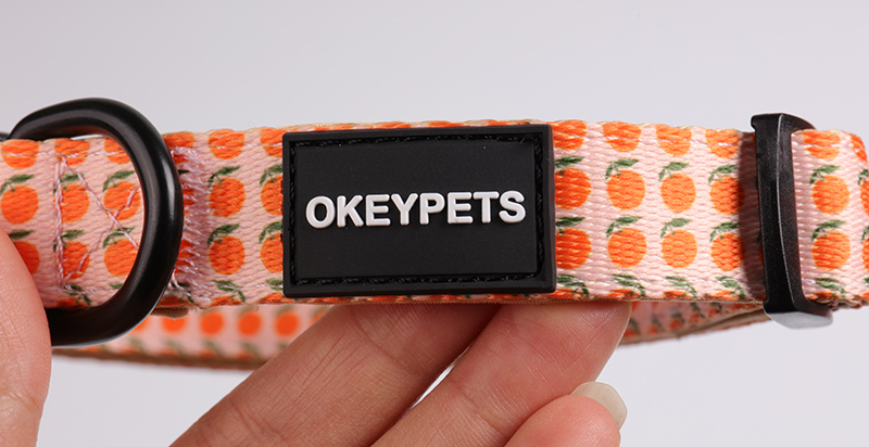 OKEYPETS - Neoprene Dog Collar Pattern Design Soft D-ring Quick Release Metal Buckle Pet Collar 14