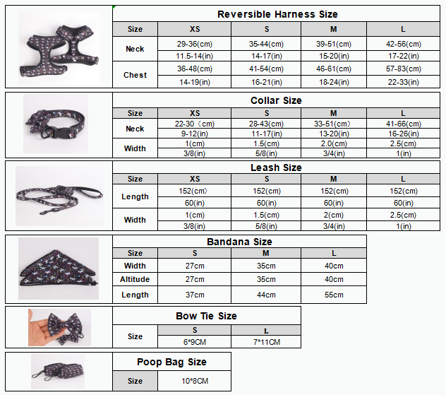 OKEYPETS - Porte-sacs à déjections canines professionnel, sûr et confortable, avec bandana, laisse et nœud papillon. Ensemble collier et harnais pour chien (OEM). 11