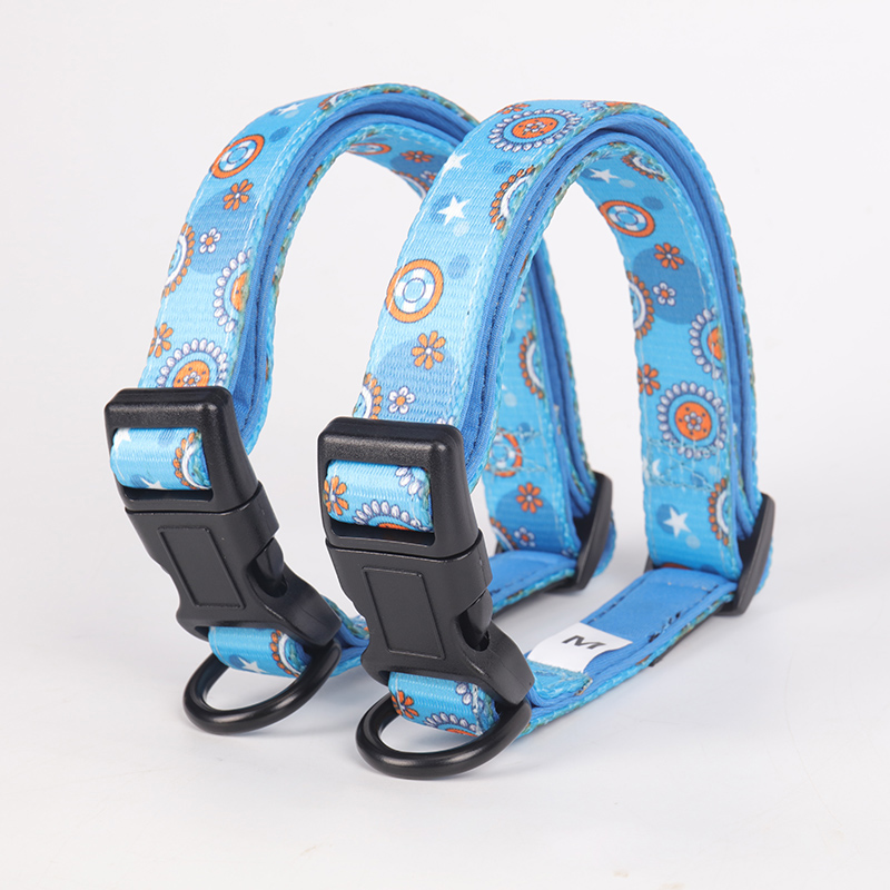 OKEYPETS - OKEYPETS Promóciós, strapabíró kutyanyakörv-póráz, mintás, puha, párnázott neoprén kisállatnyakörvek és pórázok, kisállatnyakörv-póráz/kutyahám készlet 12