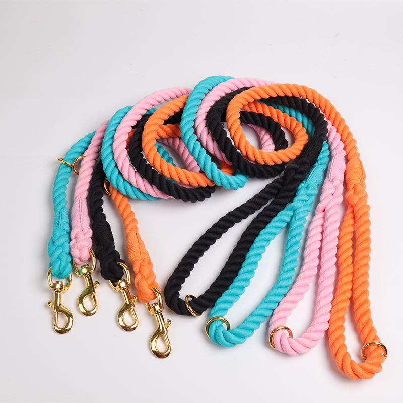 OKEYPETS - Laisse pour chien en corde décorative colorée en coton, faite main et personnalisée 8