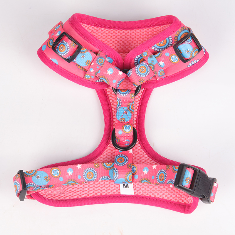 OKEYPETS Nastavitelný postroj pro psy se sublimačním vzorem, zakázková oboustranná vesta pro psy, síťovaný postroj pro domácí mazlíčky 9