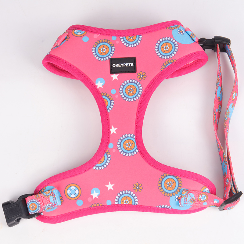 OKEYPETS Nastavitelný postroj pro psy se sublimačním vzorem, zakázková oboustranná vesta pro psy, síťovaný postroj pro domácí mazlíčky 15