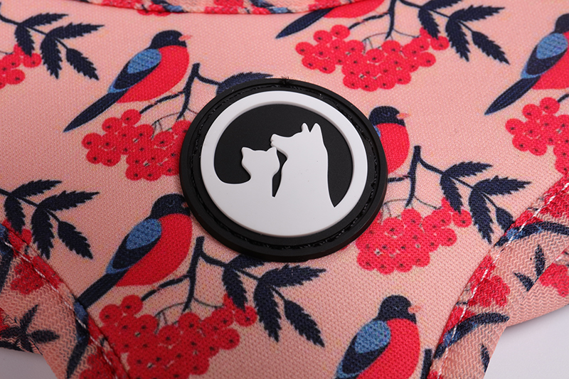 OKEYPETS - OKEYPETS Multifunkčný priedušný postroj s vestou, štýlový kvetinový vzor, ​​jedinečný dizajnérsky obojok a vodítko pre psa, sada obojku a vodítka pre domáce zvieratá 17