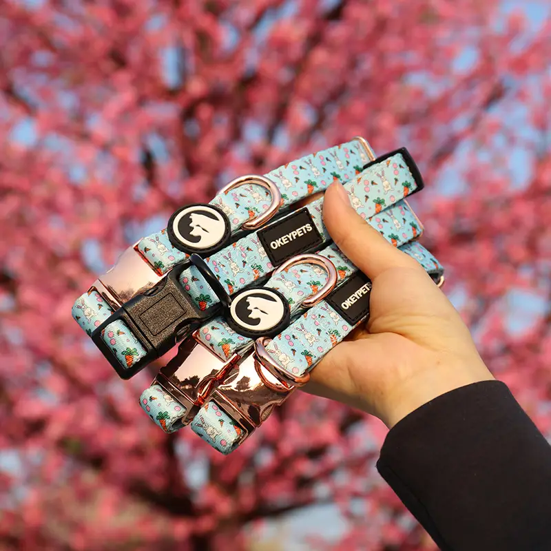 OKEYPETS - OKEYPETS zakázkové módní luxusní odolné zatahovací měkké ochranné řetízkové obojky na krk pro psy s řetízkem pro domácí mazlíčky 1