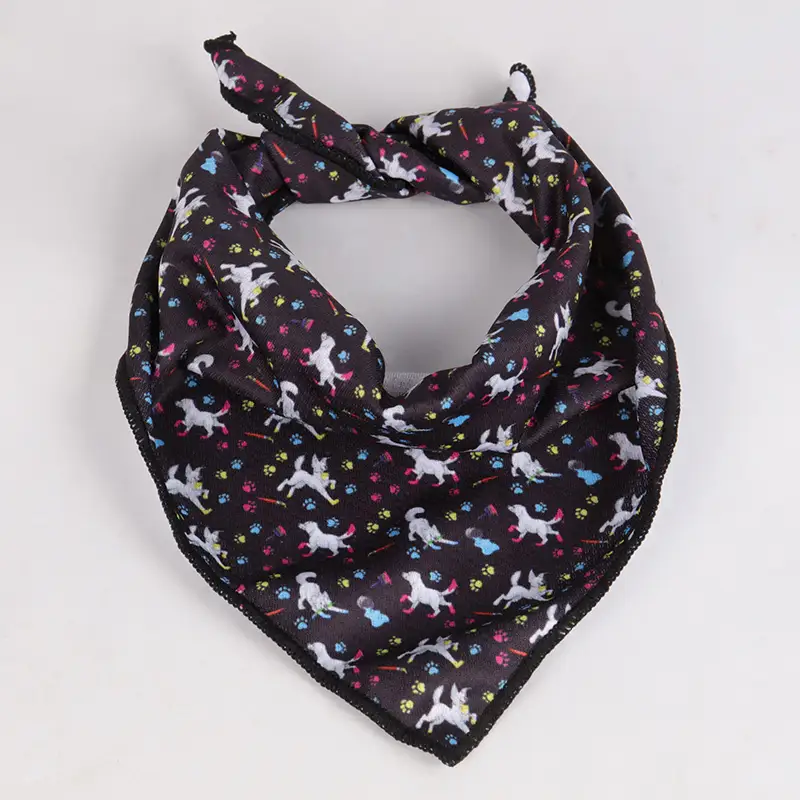 OKEYPETS - OKEYPETS Golden Supplier 100% Polyester Blød Sublimering Ensfarvet Hundebandana Trekant Kæledyrsbandana 1