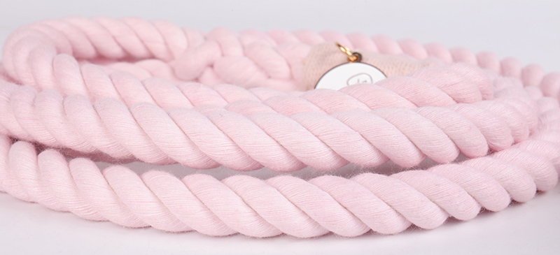 OKEYPETS - OKEYPETS Laisse multifonctionnelle longue en coton 100 % doux, couleur rose unie, pour chien, idéale pour l'escalade. Corde résistante. 10