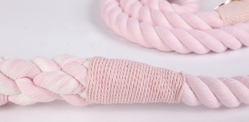 OKEYPETS - OKEYPETS Laisse multifonctionnelle longue en coton 100 % doux, couleur rose unie, pour chien, idéale pour l'escalade. Corde résistante. 11