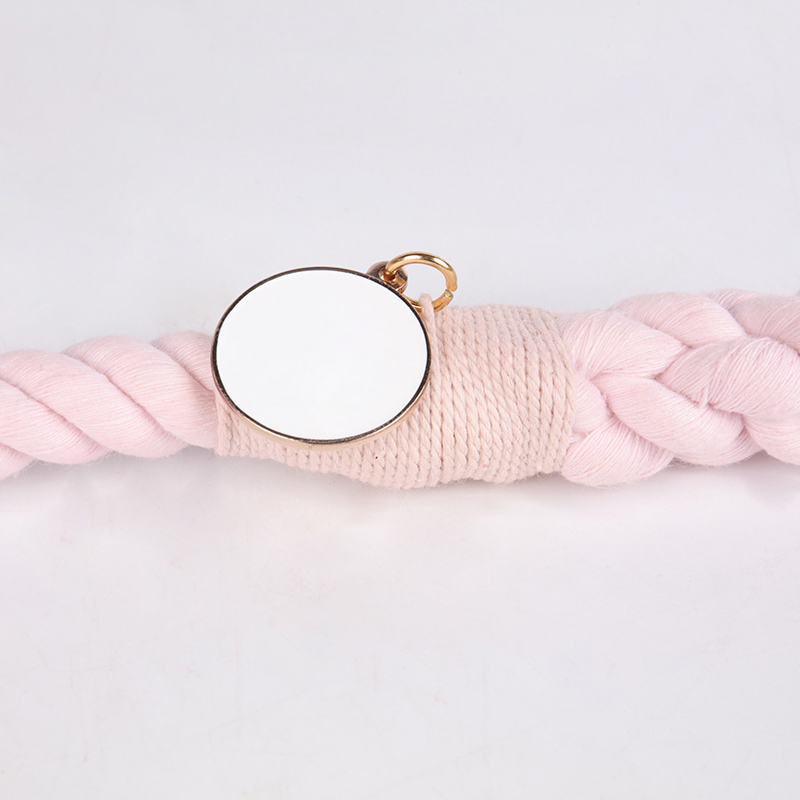 OKEYPETS - OKEYPETS Laisse multifonctionnelle longue en coton 100 % doux, couleur rose unie, pour chien, idéale pour l'escalade. Corde résistante. 12