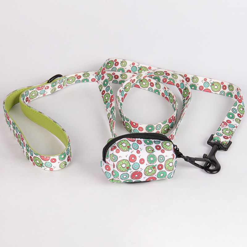 OKEYPETS - 대량 판매 강아지 목줄, 반려동물용 승화 인쇄, 다기능, 귀여운 배변 봉투 홀더, 조절 가능한 친환경 액세서리, 네오프렌 반려동물 목줄 9