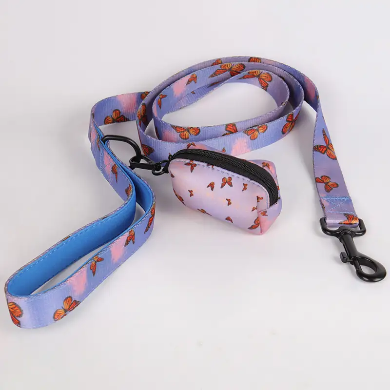 OKEYPETS - Pemegang Beg Sisa Najis Haiwan Peliharaan Pukal Pelbagai Fungsi Boleh Terbiodegradasi &amp; Rekaan Fesyen Tali Anjing Lembut Premium Tali Haiwan Peliharaan 1