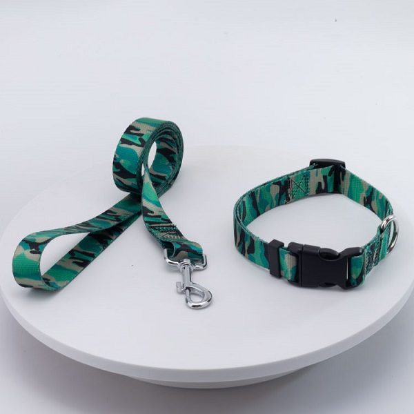 OKEYPETS - OKEYPETS Partihandel Hållbart Justerbart Lyxigt Utomhussporter Sublimeringsmönster Hundhalsband Och Koppel Set Husdjurshalsband Kopple/Hundsele Set 9