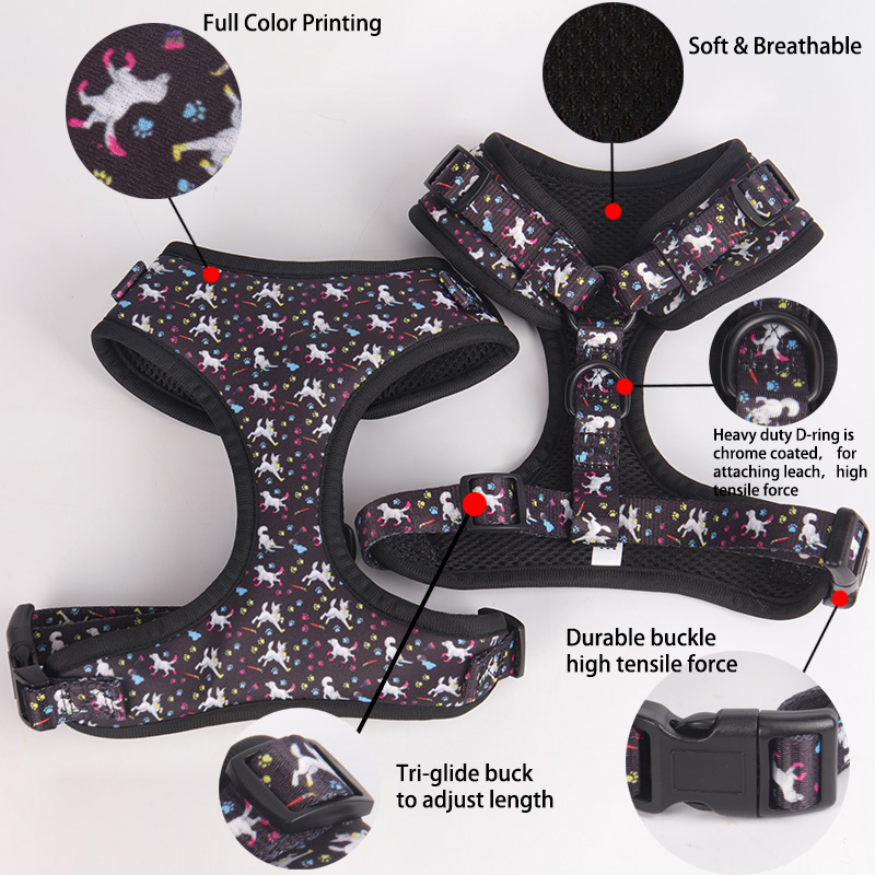 OKEYPETS - Abah-abah Vest Haiwan Peliharaan Label Persendirian Bercorak Percetakan Abah-abah Anjing Fesyen Lembut Selesa Dengan Gesper Bertekstur 8
