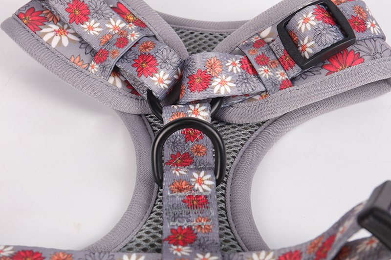 OKEYPETS - OKEYPETS Gilet en maille respirante et douce, collier et laisse personnalisés pour chien, ensemble harnais et laisse de luxe par sublimation 15