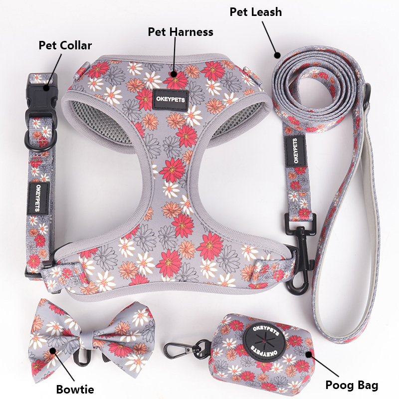 OKEYPETS - OKEYPETS Veľkoobchodná potlač sublimácie, obojok pre psov, vodítko a postroj s motýlikom, vrecko na hovienka, prenosné príslušenstvo, sada vodítok a postrojov na obojok pre domáce zvieratá 9