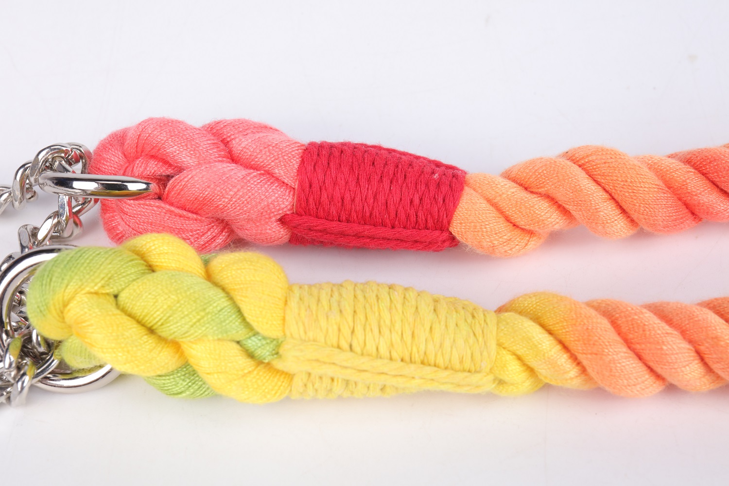 OKEYPETS - OKEYPETS Laisse rétractable de luxe multicolore en coton résistant et ajustable, avec collier et laisse pour chien 12