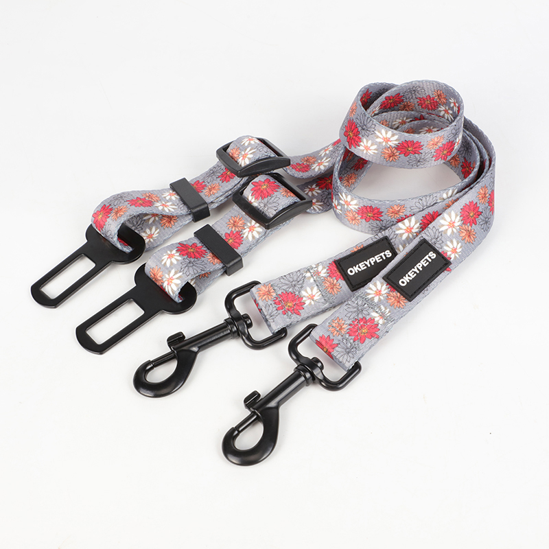OKEYPETS - OKEYPETS Ceinture de sécurité auto pour chien Design tendance Taille standard Laisse robuste en sangle pour chien Tous les produits 9