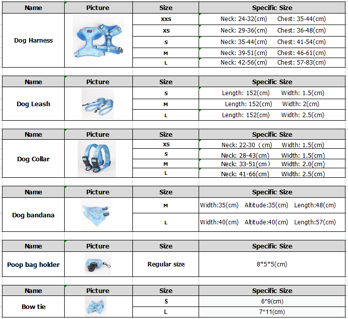 OKEYPETS - Ensemble harnais et laisse pour chien, avec logo personnalisé en gros, écologique et ajustable, bandana, sac à déjections canines et nœud papillon. 11