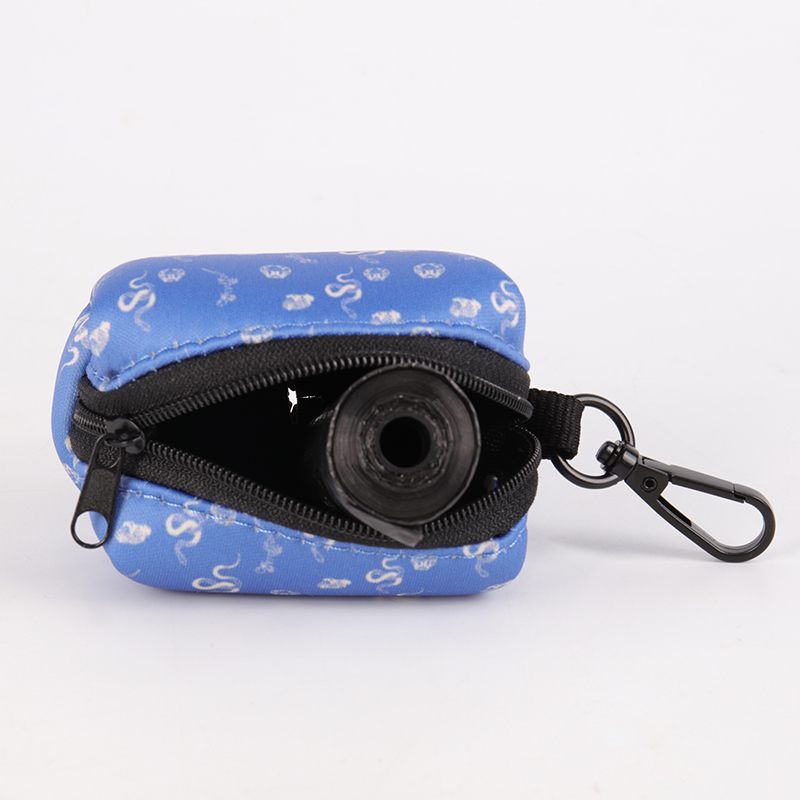 OKEYPETS - Lesă pentru câini OKEYPETS, din neopren respirabil, cu strat dublu, imprimare personalizată de înaltă calitate, cu fermoar mic, pentru depozitarea cacaoului 16