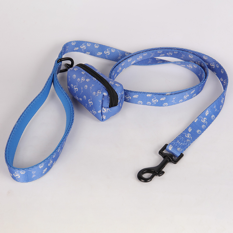 OKEYPETS - Lesă pentru câini OKEYPETS, din neopren respirabil, cu strat dublu, imprimare personalizată de înaltă calitate, cu fermoar mic, pentru depozitarea cacaoului 9